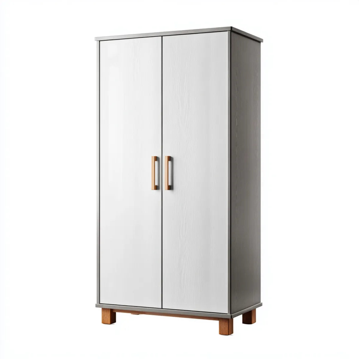Armoire de chambre 2 portes blanche 80 x 50 x 180 cm panneaux de particules rectangulaire