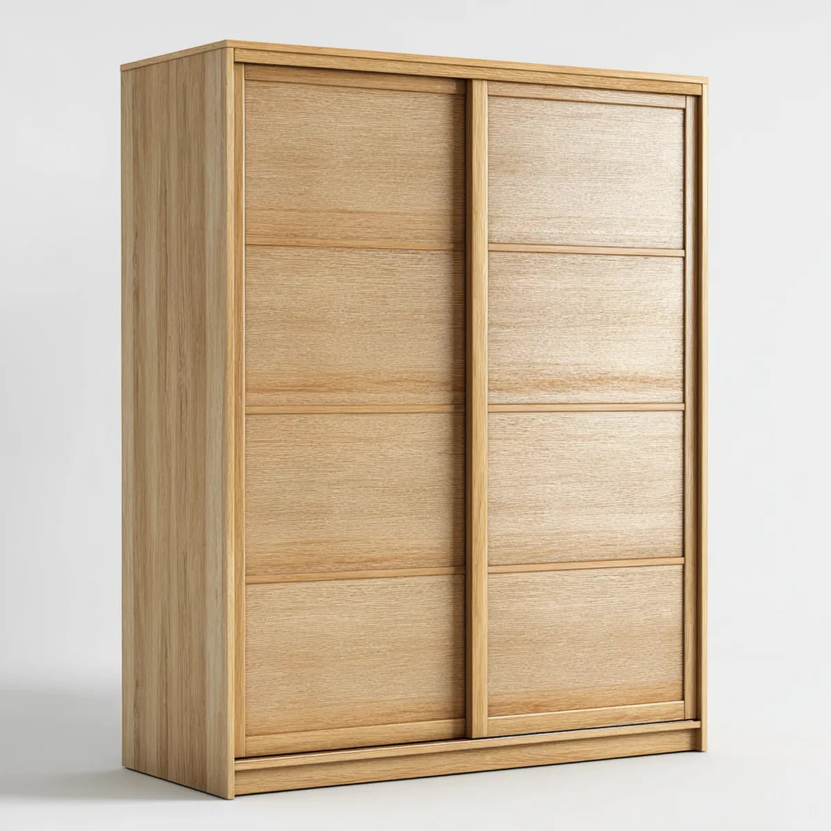 Armoire à portes coulissantes chêne clair rectangulaire en panneaux de particules 120 x 60 x 200 cm