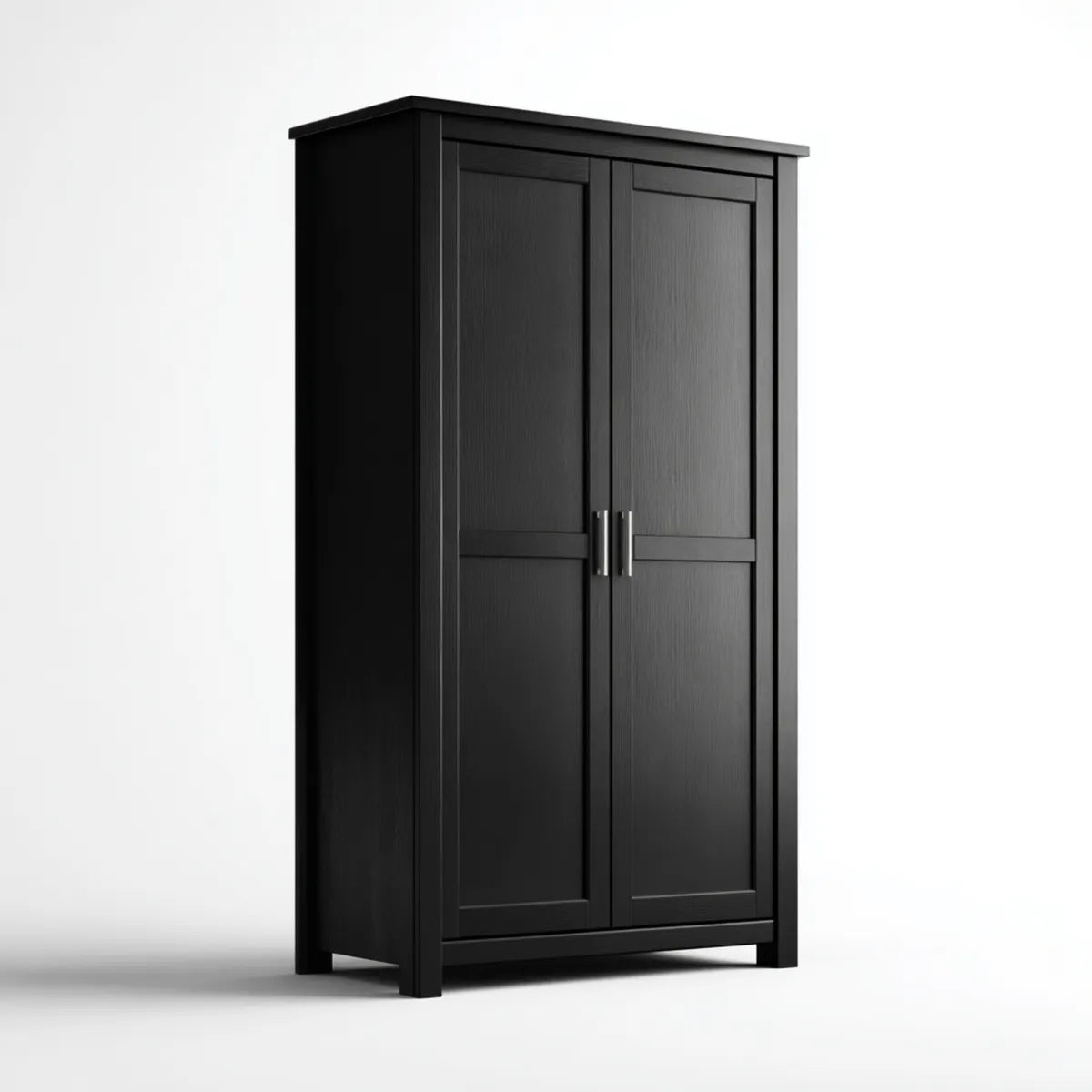 Armoire de chambre 2 portes battantes noire 80 x 50 x 180 cm en panneaux MDF rectangulaire