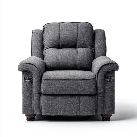 Fauteuil relax inclinable manuel gris anthracite 95 x 90 x 102 cm polyester forme rectangulaire