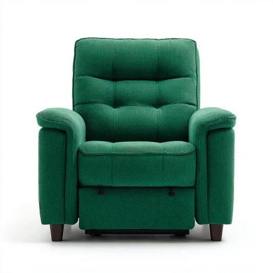 Fauteuil relax inclinable manuel vert 90 x 94 x 100 cm revêtement polyester forme rectangulaire
